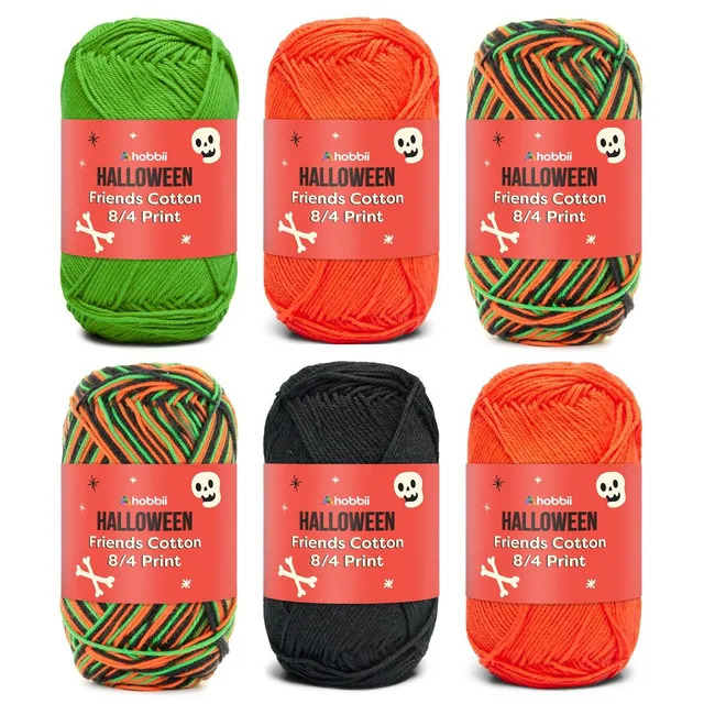 hobbii-friends-cotton-8-4-print-garn-halloween-frenzy-6er-pack image 1
