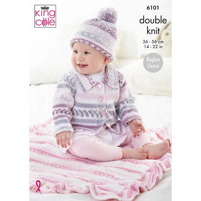 king-cole-6101-strickanleitung-jacken-m-tze-decke-cherish-dk image 1