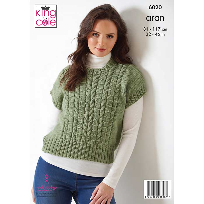 king-cole-6020-rmellose-tops-strickanleitung-wool-aran image 2