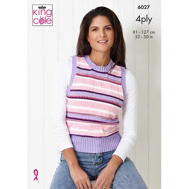 king-cole-6027-slipover-strickanleitung-footsie-4ply image 1
