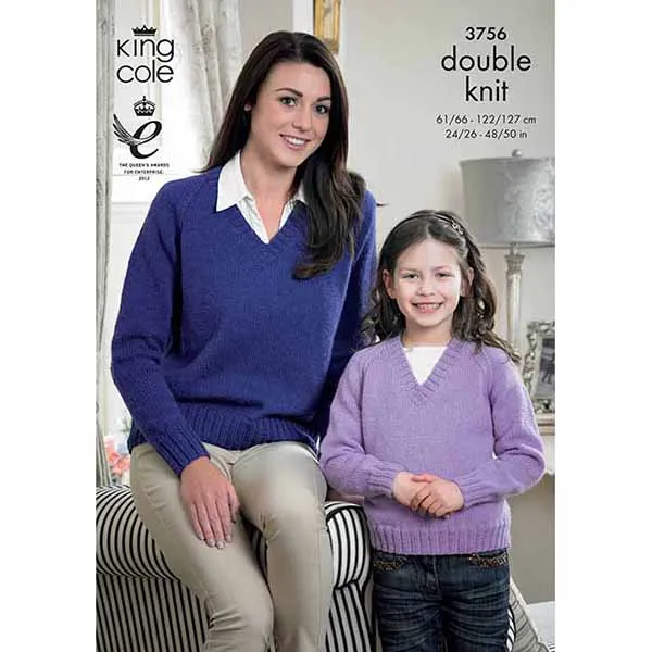 king-cole-3756-cardigan-pullover-strickanleitung-merino-dk image 1