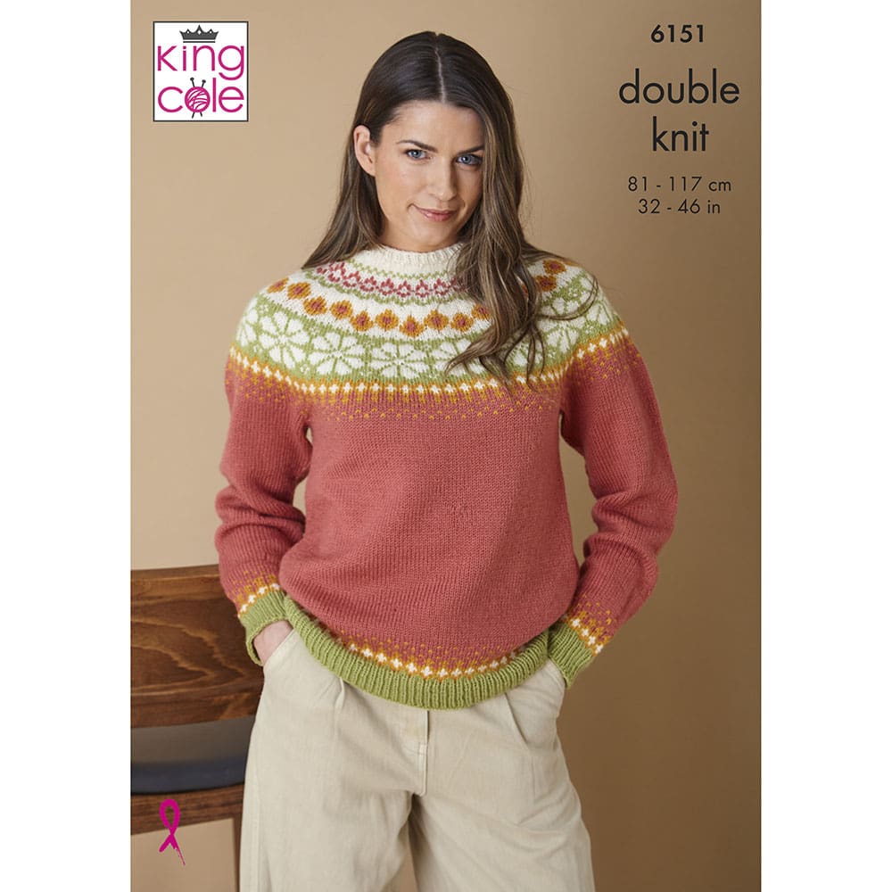 king-cole-6151-strickanleitung-fairisle-pullover-merino-dk image 1