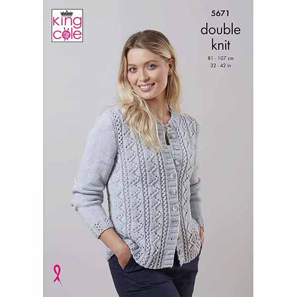 king-cole-patterns-5671-strickanleitung-cardigan-merino-blend-dk image 1