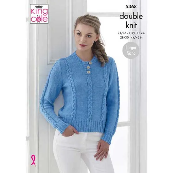 king-cole-patterns-5368-strickanleitung-pullover-cardigan-cottonsoft image 1