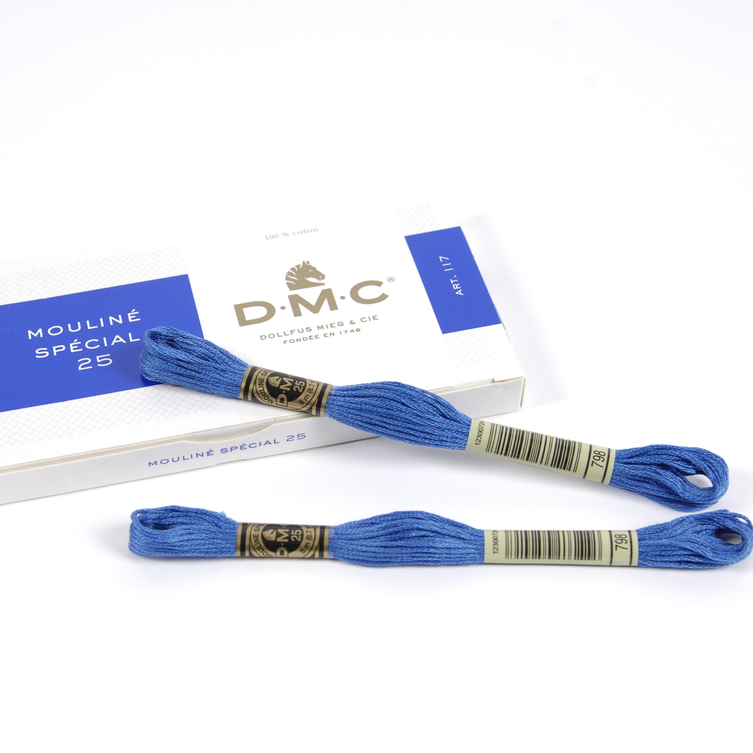 dmc-mouline-special-117mc-0798-sticktwist-blau-8-m-baumwolle image 3