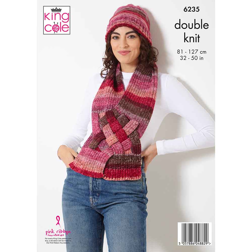 king-cole-6235-sweater-schal-m-tze-strickanleitung-set image 2