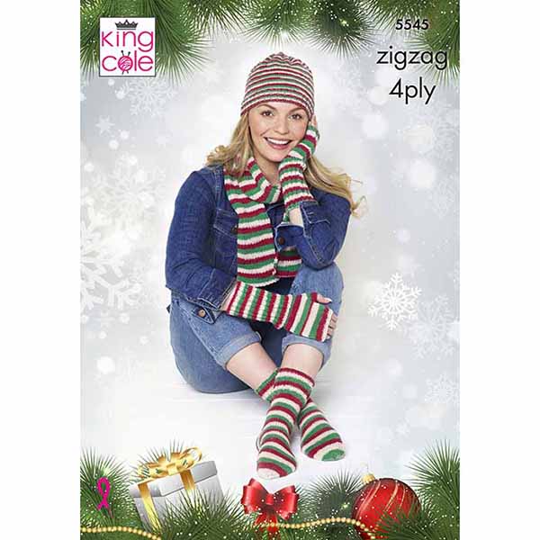 king-cole-5545-m-tze-schal-strickanleitung-zig-zag-4ply image 1