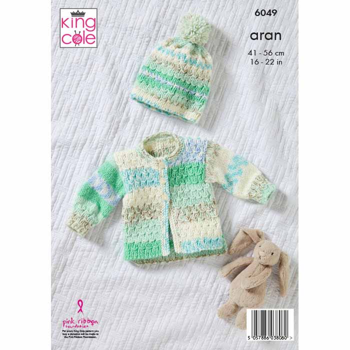 king-cole-6049-strickanleitung-kleid-jacke-m-tze-decke-aran image 2