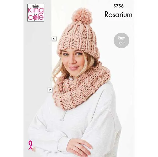 king-cole-5756-m-tzen-strickanleitung-rosarium-mega-chunky image 1