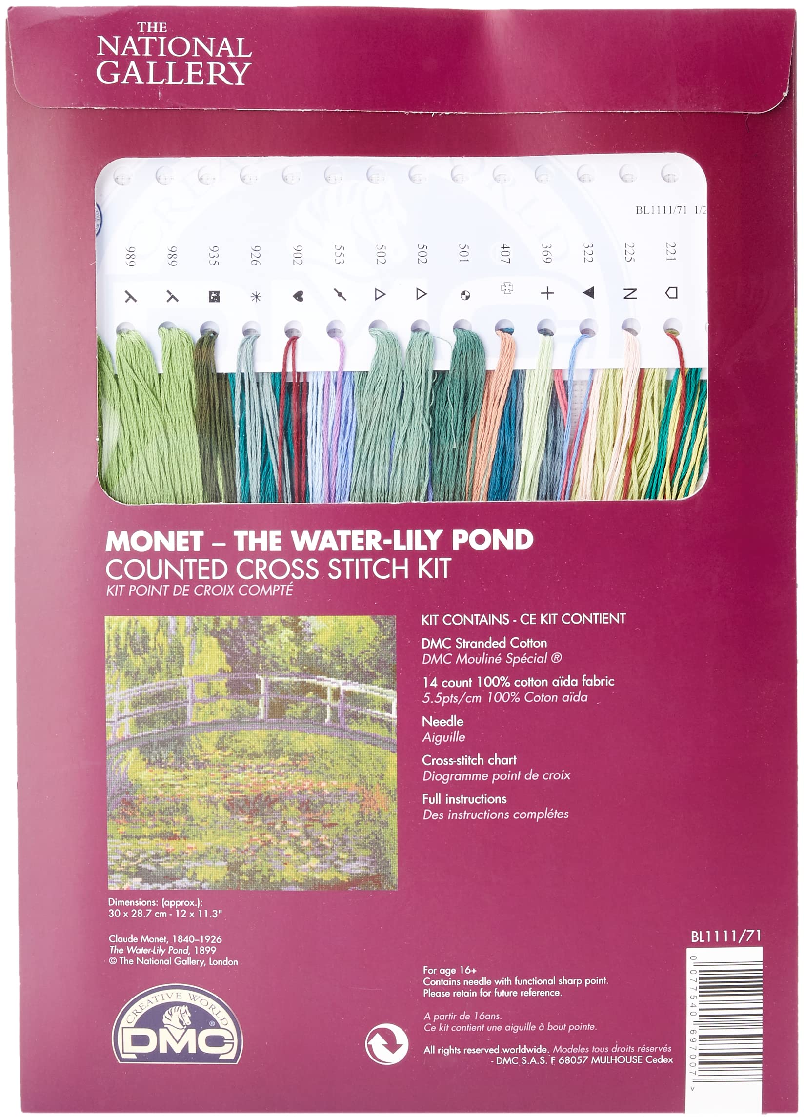 dmc-monet-teich-mit-wasserlilien-kreuzstich-set-30cm image 2