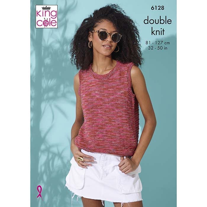 king-cole-6128-strickanleitung-kurzarm-top-linendale-dk image 1