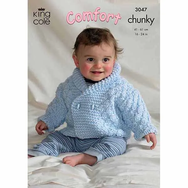 king-cole-patterns-3047-jacke-cardigan-pullover-strickanleitung-chunky image 1