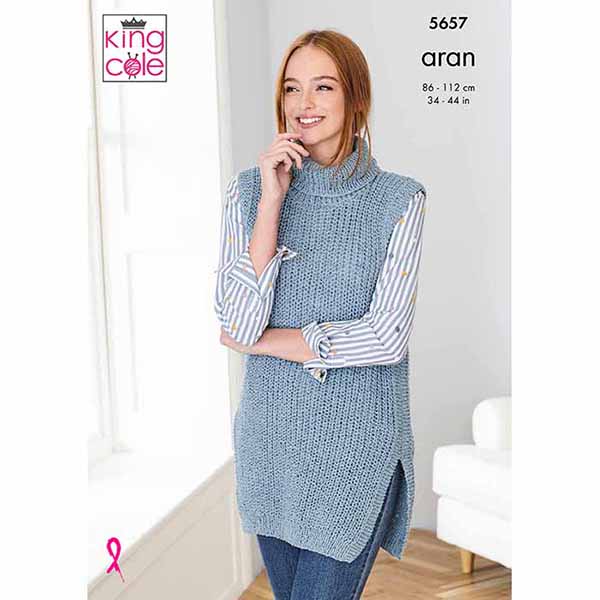 king-cole-5657-tabard-strickanleitung-forest-aran image 1