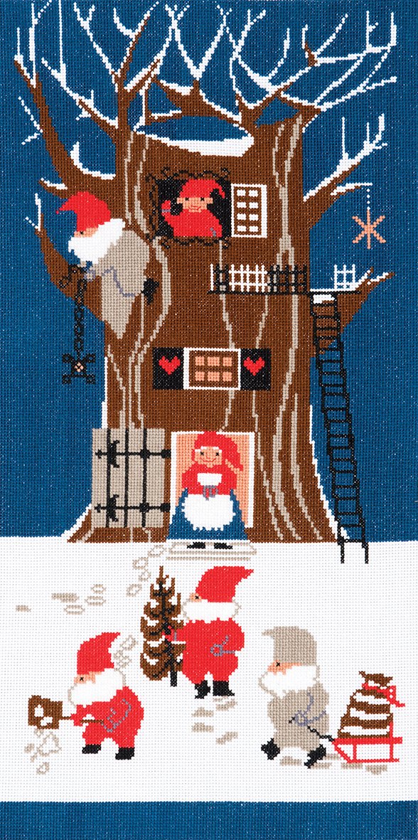 dmc-moulin-sp-cial-stickset-weihnachten-nisse-tree-house-aida image 1