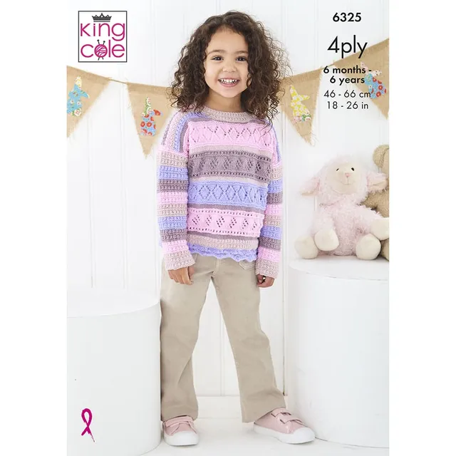 king-cole-patterns-6325-strickanleitung-pullover-cherished-4ply image 1