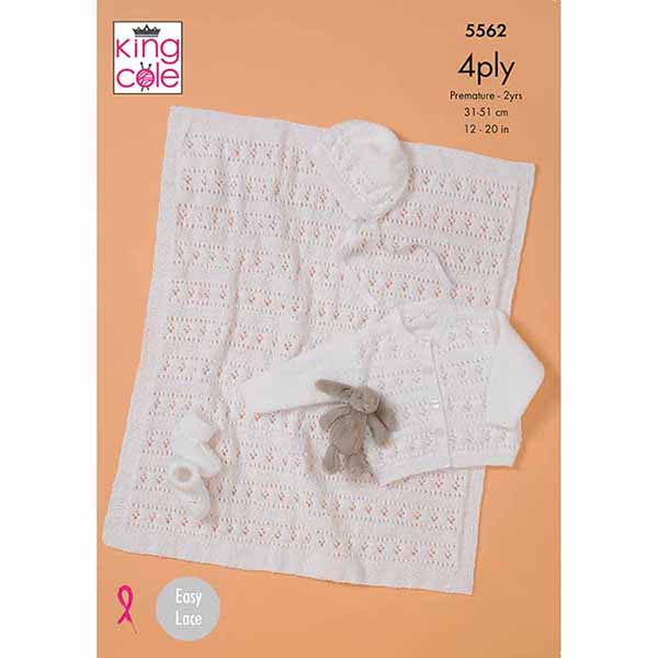 king-cole-patterns-5562-strickanleitung-baby-set-4ply image 1