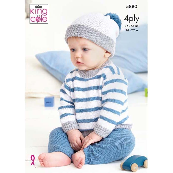 king-cole-5880-strickanleitung-baby-set-cotton-socks-4ply image 1