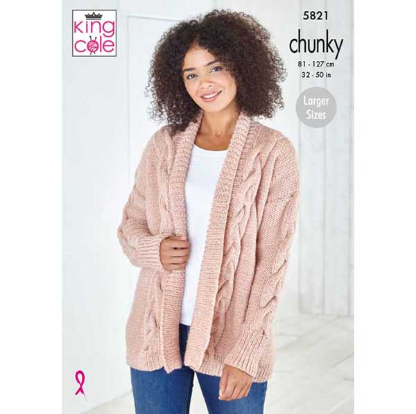 king-cole-5821-jacke-pullover-strickanleitung-big-value-chunky image 1