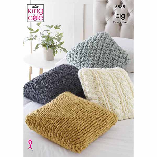 king-cole-5535-strickanleitung-kissen-big-value-big-bezug image 1