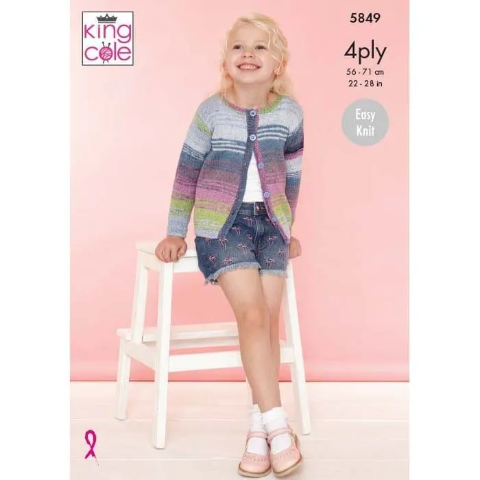 king-cole-patterns-5849-strickanleitung-cardigan-top-4ply image 1