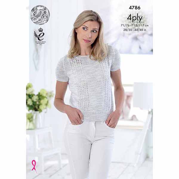 king-cole-4786-tops-strickanleitung-giza-cotton-sorbet-4ply image 1