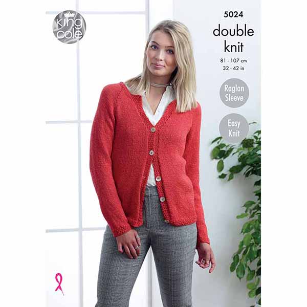king-cole-patterns-5024-cardigan-strickanleitung-glitz-dk image 1