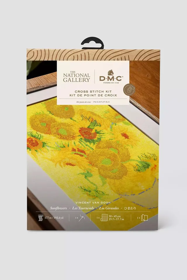 dmc-van-gogh-sonnenblumen-kreuzstichset image 1