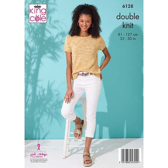 king-cole-6128-strickanleitung-kurzarm-top-linendale-dk image 2