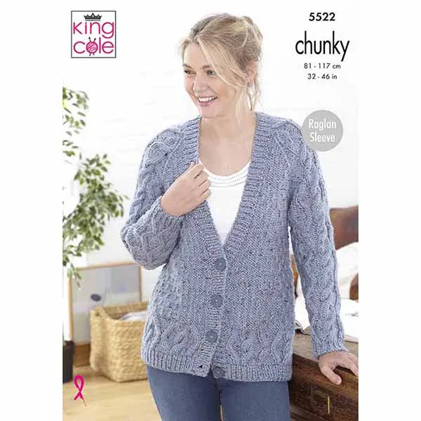king-cole-5522-strickanleitung-cardigans-chunky-tweed image 1
