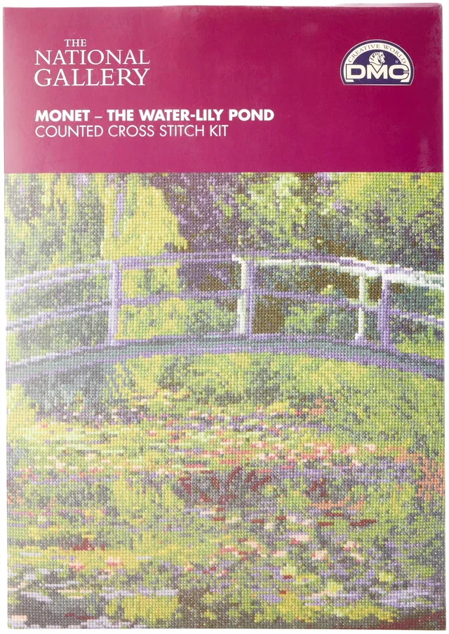dmc-monet-teich-mit-wasserlilien-kreuzstich-set-30cm image 1