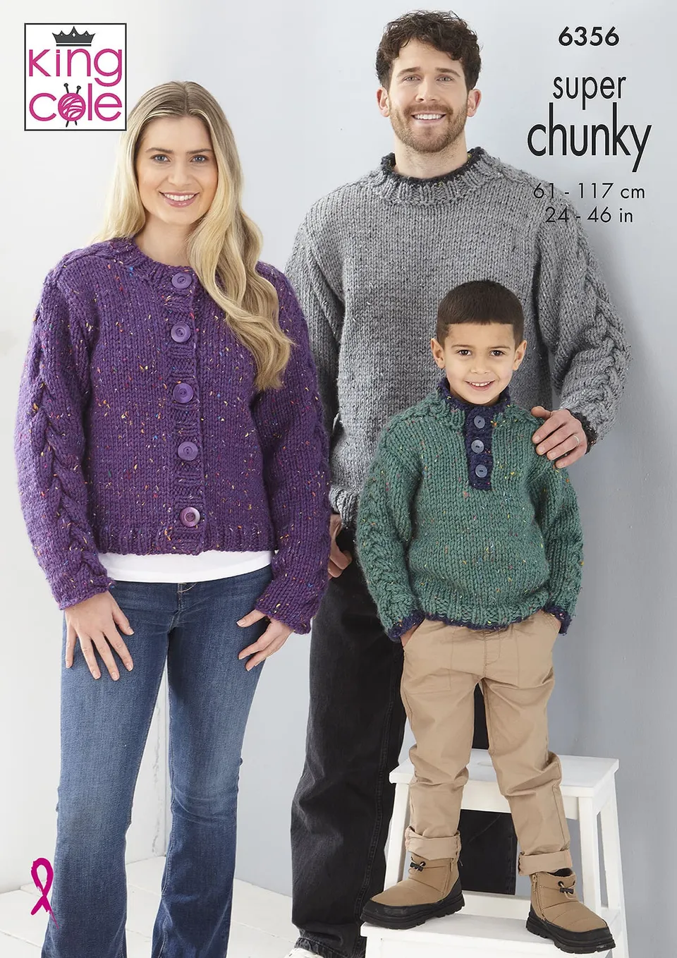 king-cole-6356-pullover-cardigan-strickanleitung-chunky-tweed image 1