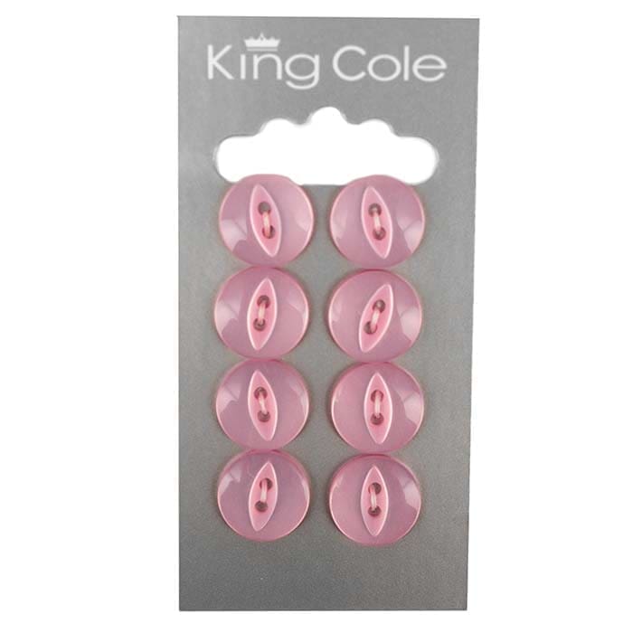king-cole-haberdashery-fish-eye-buttons-kn-pfe-pink-klein image 1