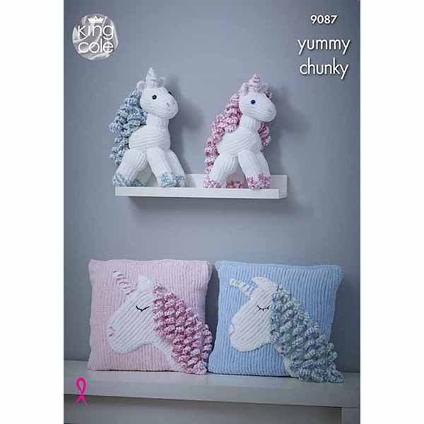 king-cole-9087-unicorn-strickanleitung-yummy-einhorn-kissen image 1