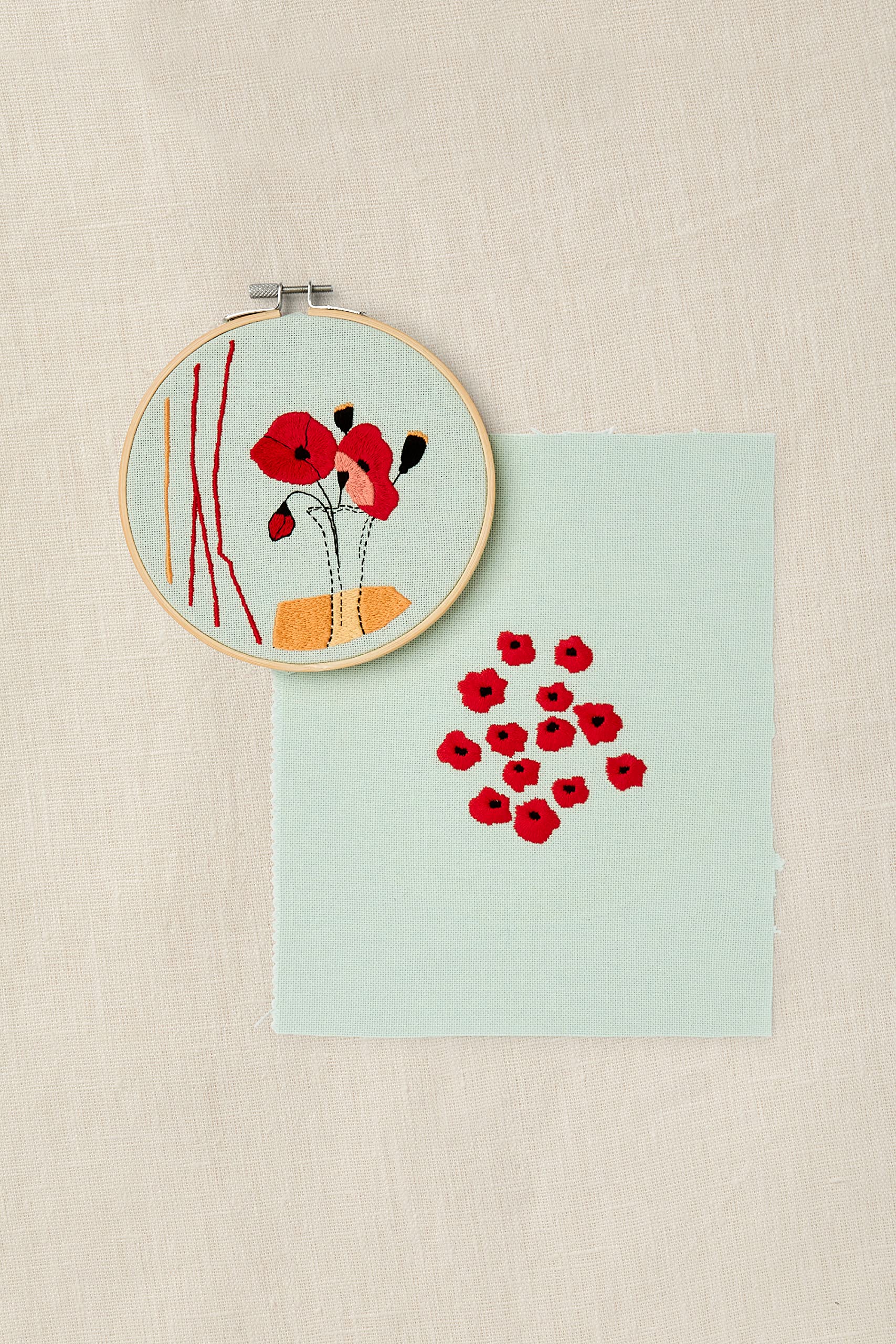 dmc-moulin-sp-cial-stickset-duo-mohnblumen-mit-rahmen image 2