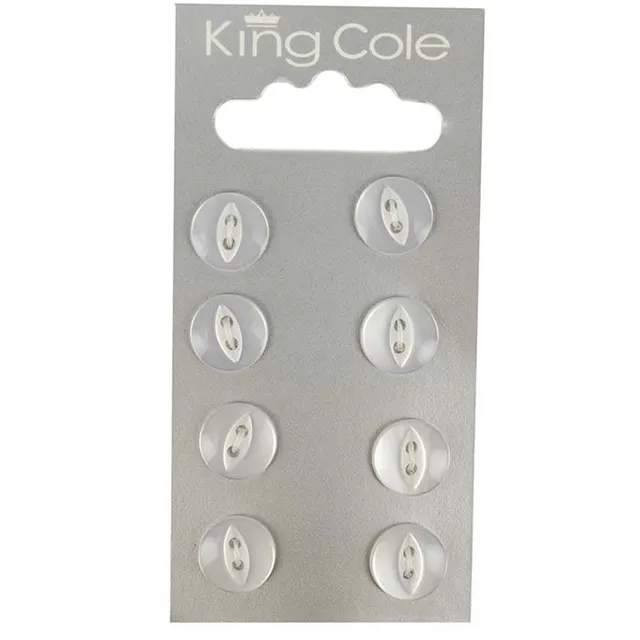 king-cole-haberdashery-fish-eye-buttons-kn-pfe-transp-klein image 1