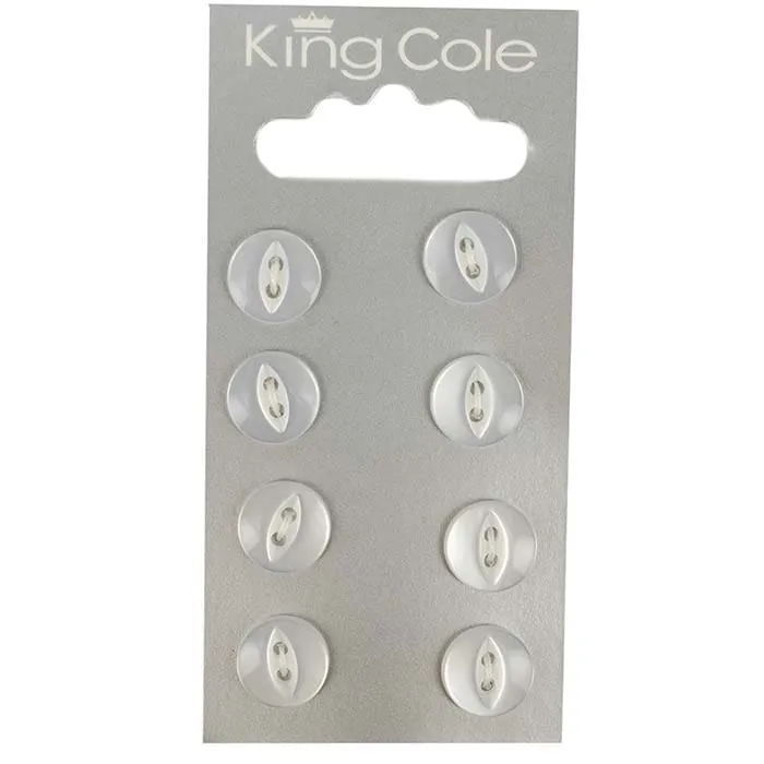 king-cole-haberdashery-fish-eye-buttons-kn-pfe-transp-klein image 1