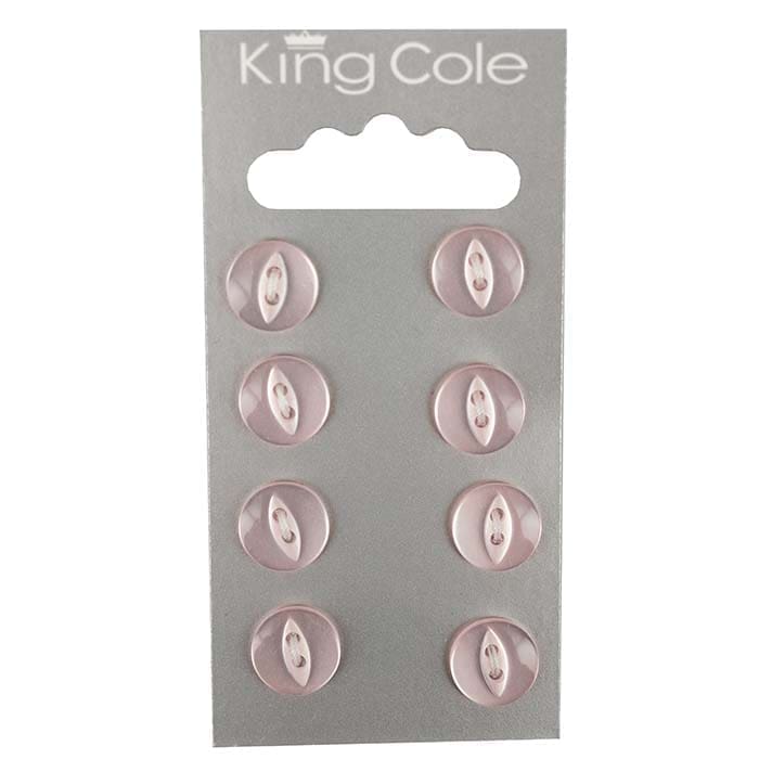 king-cole-haberdashery-fischaugen-knopf-rosa-klein image 1