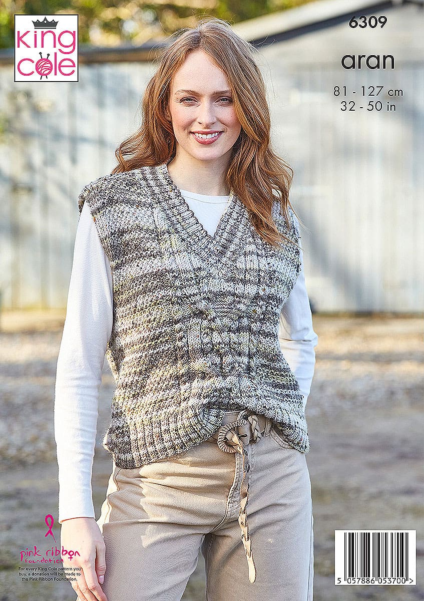 king-cole-6309-strickanleitung-damen-top-homespun-prism image 1