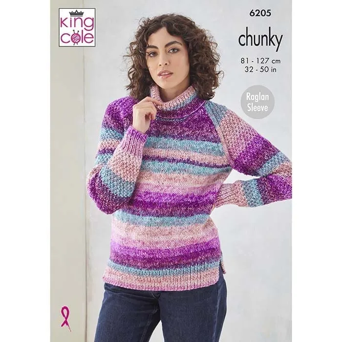 king-cole-6205-pullover-jacke-strickanleitung-hedgerow-chunky image 1