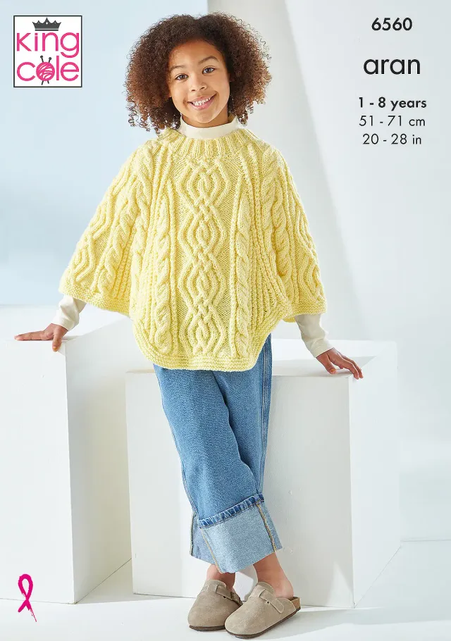 king-cole-6560-poncho-tabard-strickanleitung-fashion-aran image 1