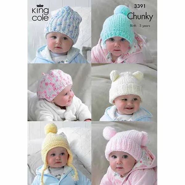 king-cole-patterns-3391-kinderm-tze-strickanleitung-chunky image 1
