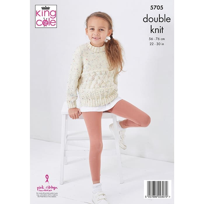 king-cole-5705-strickanleitung-cardigan-pullover-tweed-dk image 2