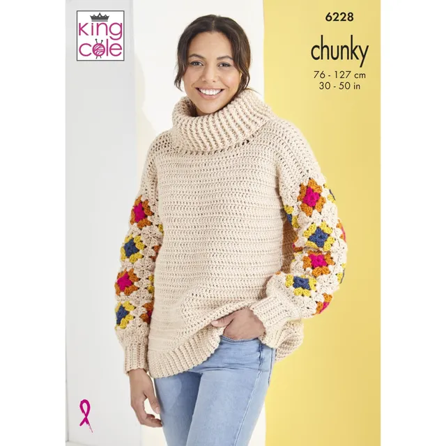 king-cole-patterns-6228-h-kelanleitung-pullover-sassy-rmel image 1