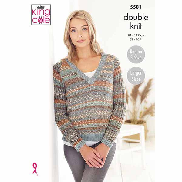 king-cole-patterns-5581-strickanleitung-pullover-cardigan-drifter image 1