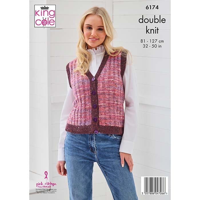 king-cole-6174-strickanleitung-weste-homespun-prism-dk image 2