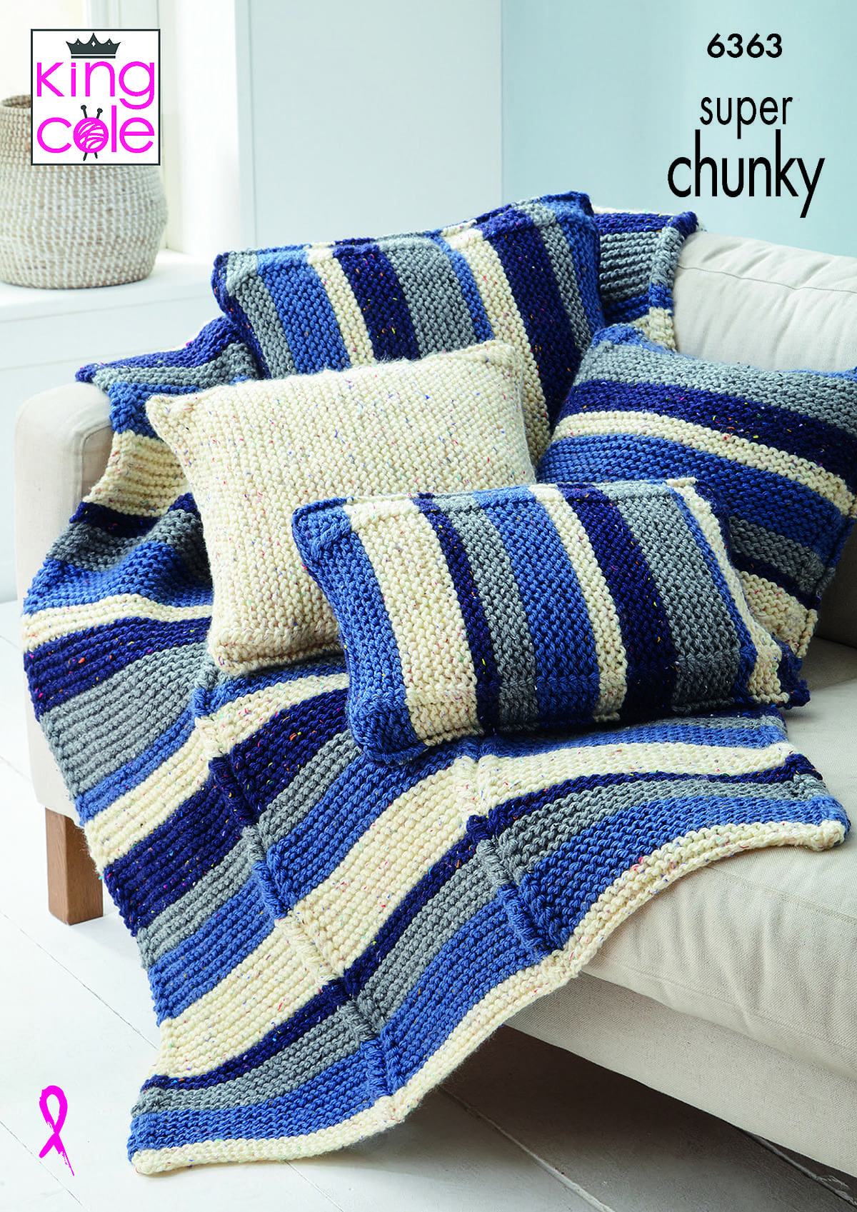 king-cole-6363-strickanleitung-decke-kissen-super-chunky image 1