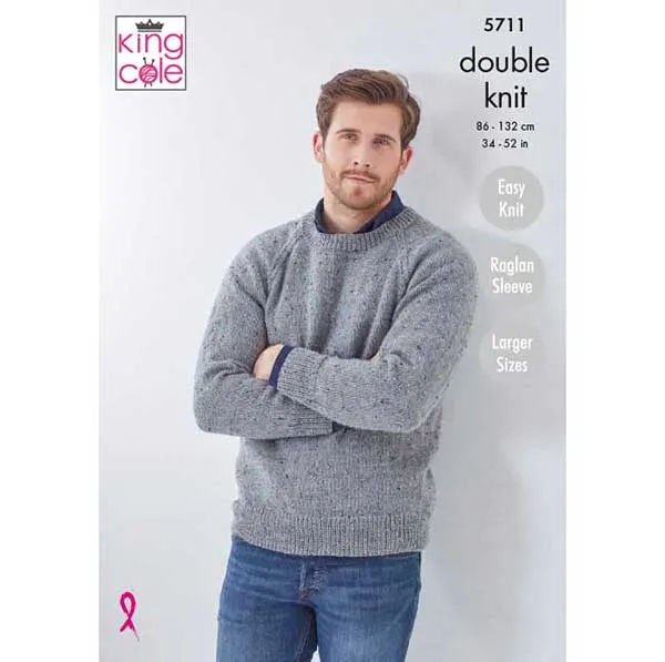 king-cole-patterns-5711-strickanleitung-cardigan-tweed-dk image 1