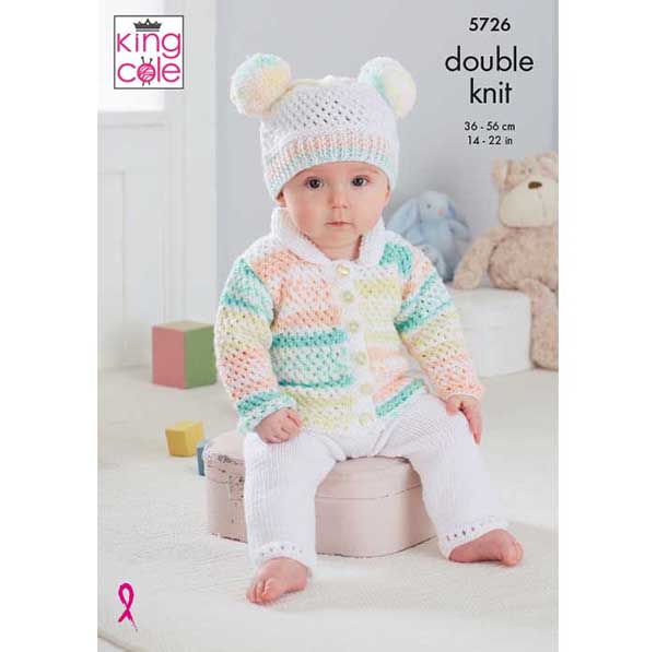 king-cole-patterns-5726-baby-set-strickanleitung-cherish-dk image 1
