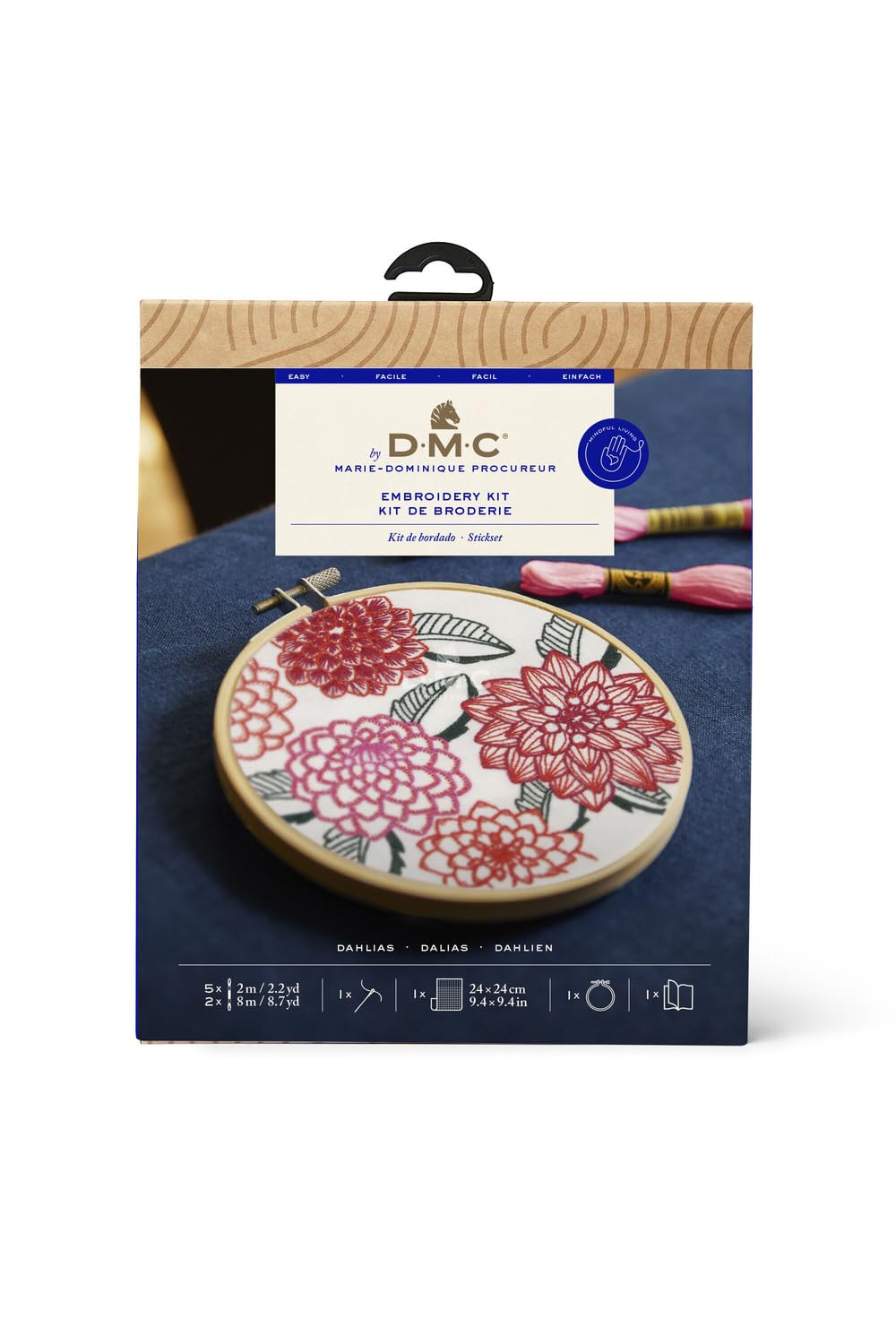 dmc-dahlias-stickset-blumen-mit-holzrahmen-14-5-cm image 1