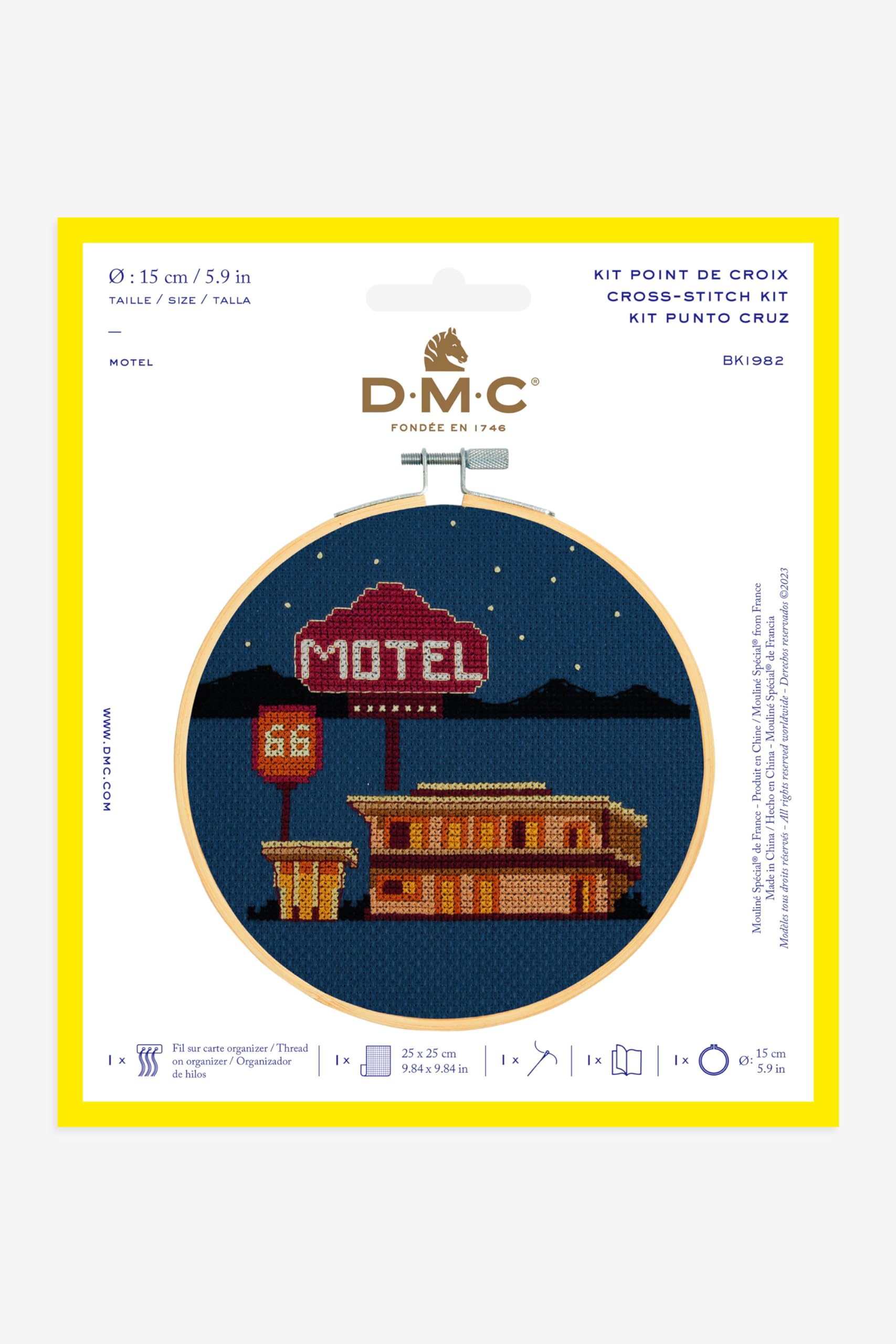 dmc-motel-kreuzstichset-aida-14ct-anf-nger-mit-rahmen image 2